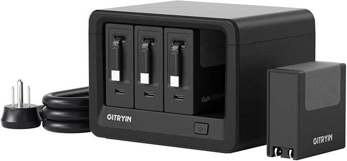 12-in-1 Desktop Charging Station with 3 Retractable Type-C Chargers and 1 Lightning Charger, 40W USB-C Power Strip with Flat Plug, Extension Cord with 1020J Surge Protection for Home Office