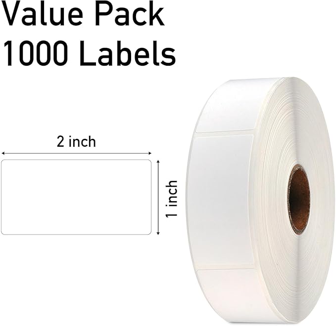 1000 Pcs Blank Removable Freezer Labels Water Oil Resistant for Food Containers Jars Pantry Organization (Each Measures 1” x 2”)