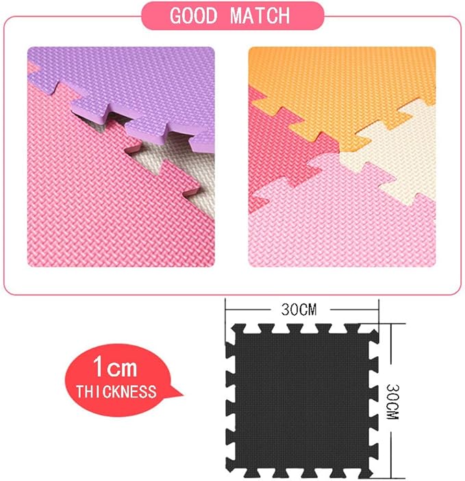 YIMINYUER® 20 Tiles (30cm×30cm×1cm Each Tile) Baby Soft Puzzle Play Mats, Kids Thick EVA Foam Floor, Toddlers & Children's Soft Interlocking Mat R03R10G301020