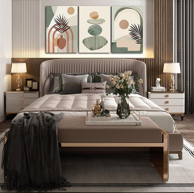 ZHAOSHOP Bohemian Wall-Decor - Modern Minimalist Wall Art - 3 Piece Wall Art for Living Room Ready to Hang Size 24" x 36"