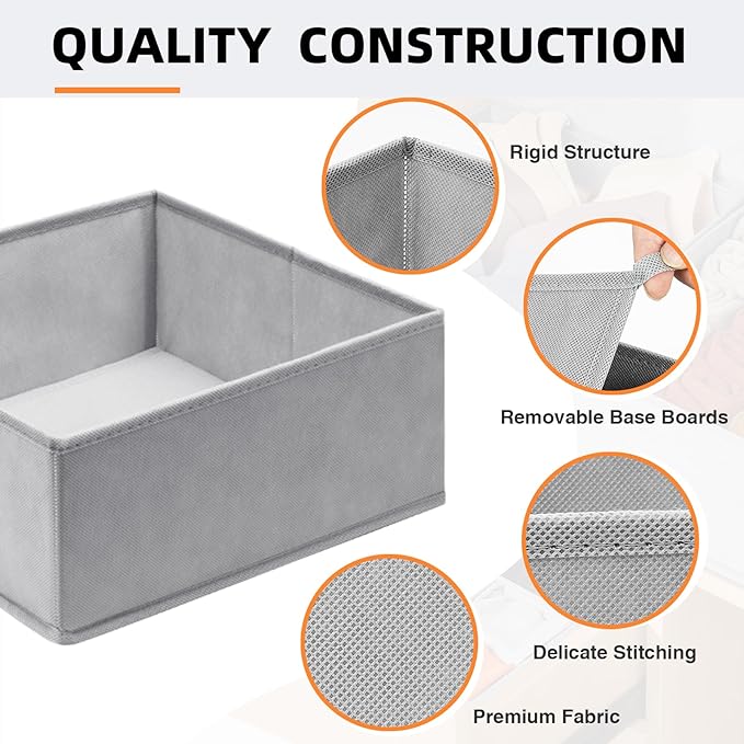 【FAMILY PACK】Drawer Organizer Clothes, 20 Pack Dresser Organizer Bins for Baby Clothes - Underwear Bra Sock Organizer - Fabric Closet Organization and Storage Dividers for Nursery Bedroom Dorm