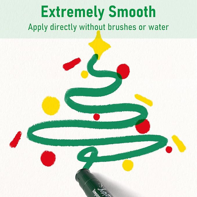 12 Colors Tempera Paint Sticks with 120 PDF Coloring Pages and 30 Stickers, Quick Drying, Smooth, Non-Toxic and Washable Paint Sticks for Kids Drawing on Pumpkin, Wood, Rock, Glass