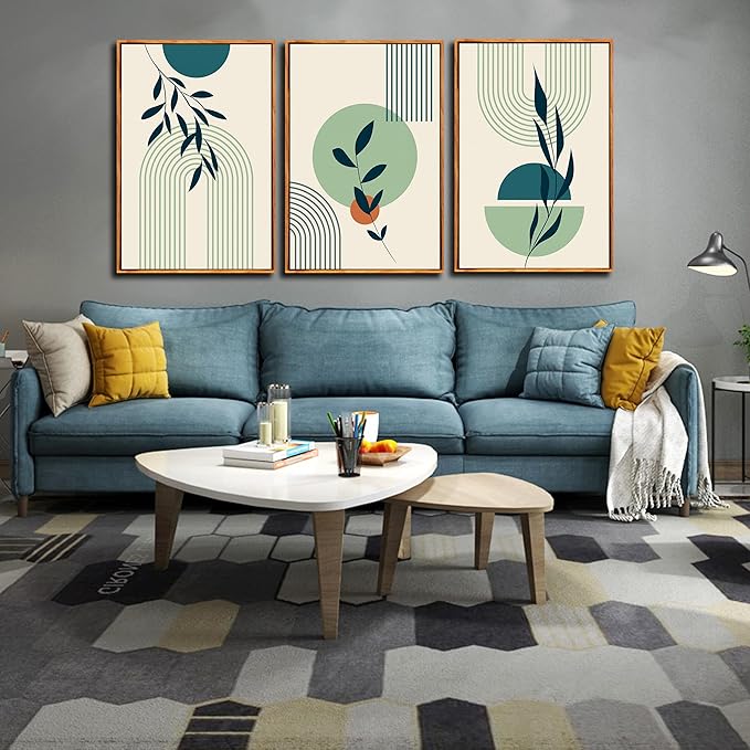 ZHAOSHOP Green Plant Framed Wall Art - Bohemian Wall Decor for Bedroom - Boho Pictures Wall Decor Size 24" x 36" x 3 Pieces