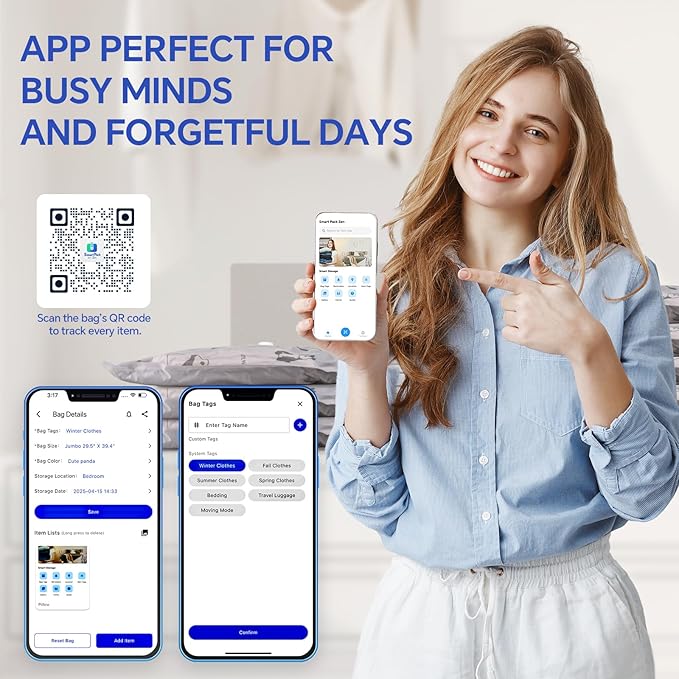 12 Pack Oxford Ripstop Vacuum Storage Bags with Pump, Reusable Space Saver Bags for Clothes, 4 Jumbo + 4 Large +4 Medium Vacuum Bags for Travel, Luggage, Blankets, Quilt