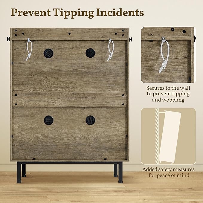 Yaheetech Shoe Storage Cabinet with Barn-Inspired Doors, 6-Tier Shoe Cabinet with Adjustable Shelves & Side Hooks, Compact Shoe Rack Organizer Cabinet for Entryway, Hallway, Gray