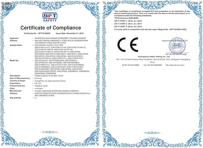 YIMINYUER® 20 Tiles (30cm×30cm×1cm Each Tile) Baby Soft Puzzle Play Mats, Kids Thick EVA Foam Floor, Toddlers & Children's Soft Interlocking Mat R06G301020