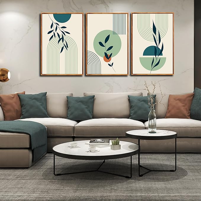 ZHAOSHOP Green Plant Framed Wall Art - Bohemian Wall Decor for Bedroom - Boho Pictures Wall Decor Size 24" x 36" x 3 Pieces