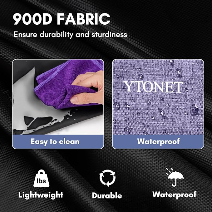 Ytonet Cleaning Caddy, Wearable Cleaning Supplies Organizer with 4 Foldable Dividers, Large Cleaning Caddy for Cleaning Supplies with Handle and Shoulder Straps, Cleaning Bags for Housekeepers, Purple