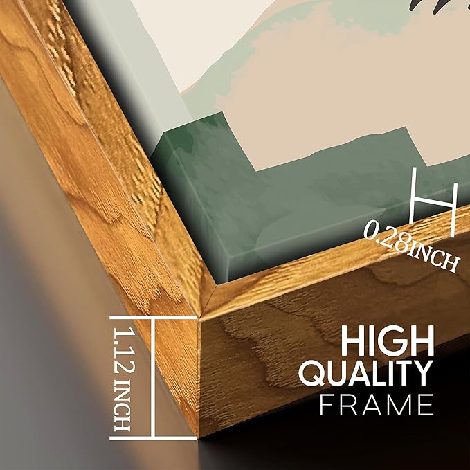 ZHAOSHOP Boho Wall Art for Bedroom - 3 Piece Wall Art for Living Room - Large Minimalist Wall Art with Frame Ready to Hang Size 24" x 36"