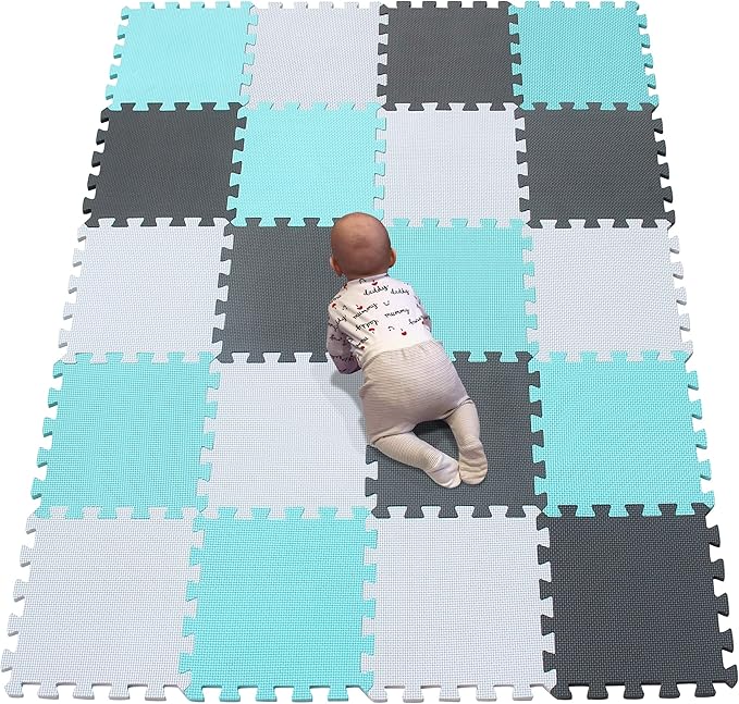 YIMINYUER® 20 Tiles (30cm×30cm×1cm Each Tile) Baby Soft Puzzle Play Mats, Kids Thick EVA Foam Floor, Toddlers & Children's Soft Interlocking Mat R01R08R12G301020
