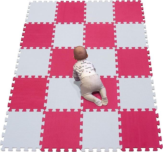 YIMINYUER® 20 Tiles (30cm×30cm×1cm Each Tile) Baby Soft Puzzle Play Mats, Kids Thick EVA Foam Floor, Toddlers & Children's Soft Interlocking Mat R01R09G301020