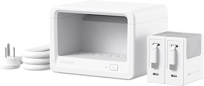 10-in-1 Desktop Charging Station with 2 Retractable Wall Chargers, 40W USB-C Power Strip with 6 AC, 2 USB C, 2 Type-C 31.5in Cables, Extension Cord with 1020J Surge Protection for Home Office