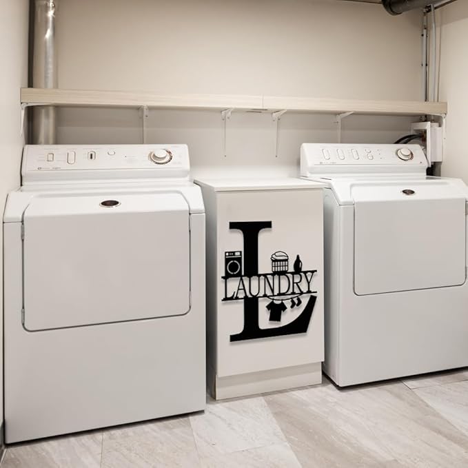 XORT Laundry Room Decor for Wall Farmhouse Laundry Sign, Vintage Metal Laundry Sign for Laundry Room Shelf Laundry Wall Art. (Black - 10 x 12 inch)