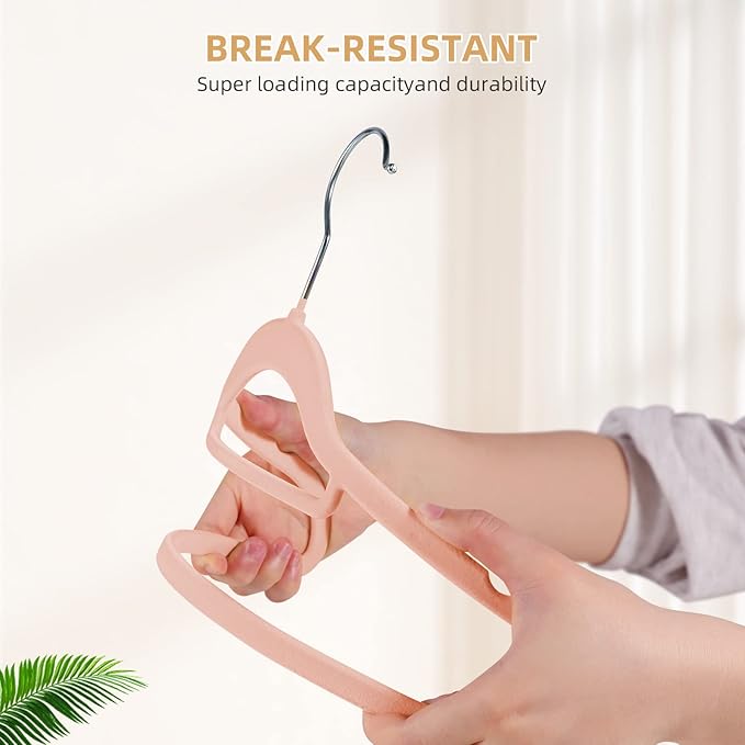 Velvet Clothing Hangers Non-Slip Pink Suit Hanger Space Saving Clothes Hanger Heavy Duty Adult Hanger Hangers with 360°Swivel Hook 20 Pack