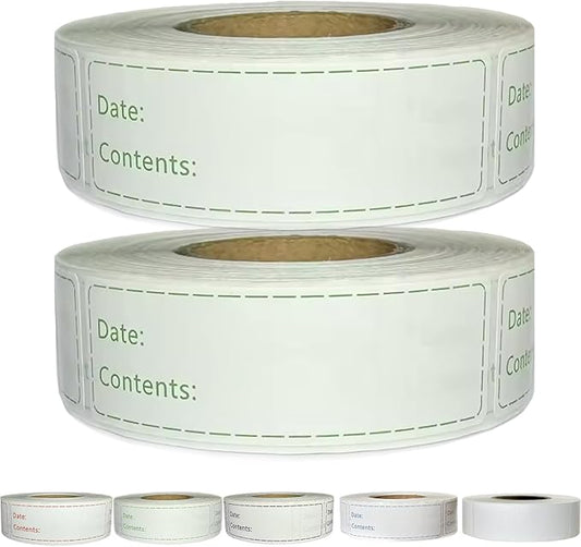 1000pcs Freezer Labels,1x3 inch for Food containers,Food Labels Quick and Easy to Remove- Easy to Write on(Green)