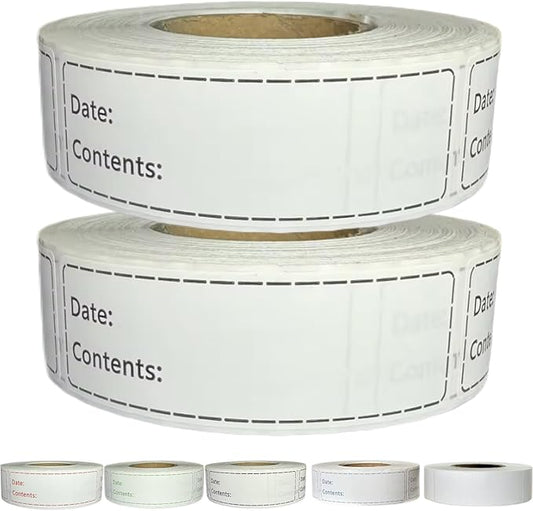 1000pcs Freezer Labels,1x3 inch for Food containers,Food Labels Quick and Easy to Remove- Easy to Write on(Black)