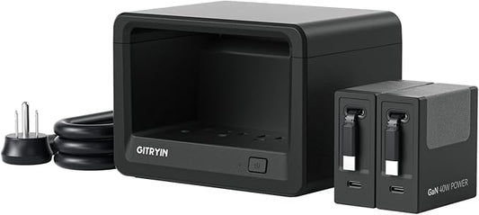 10-in-1 Desktop Charging Station with 2 Retractable Type-C Wall Chargers, 40W USB-C Power Strip with Flat Plug, Extension Cord with 1020J Surge Protection for Home Office