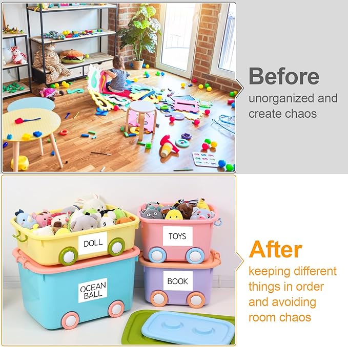 150 Pcs Labels for Storage Bins, 6 X 4 Inch Removable Labels for Storage Bins, Tear Resistant No Residue Storage Bin Labels, Matte White Blank Box Labels for School, Home, Business