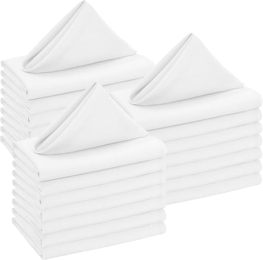 Utopia Home [288 Pack, White] Cloth Napkins 17x17 Inches, 100% Polyester Hemmed Edges, Washable and Reusable Ideal for Parties, Weddings and Dinners