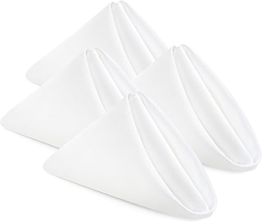 Utopia Home [24 Pack, White] Cloth Napkins 17x17 Inches, 100% Polyester Hemmed Edges, Washable and Reusable Ideal for Parties, Weddings and Dinners
