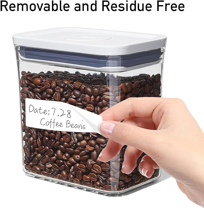1000 Pcs Blank Removable Freezer Labels Water Oil Resistant for Food Containers Jars Pantry Organization (Each Measures 1” x 2”)