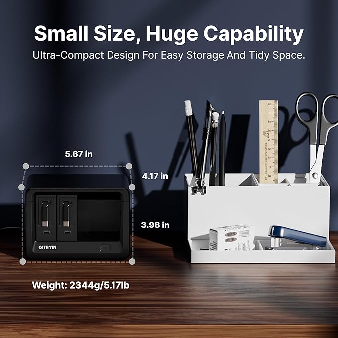 10-in-1 Desktop Charging Station with 2 Retractable Type-C Wall Chargers, 40W USB-C Power Strip with Flat Plug, Extension Cord with 1020J Surge Protection for Home Office