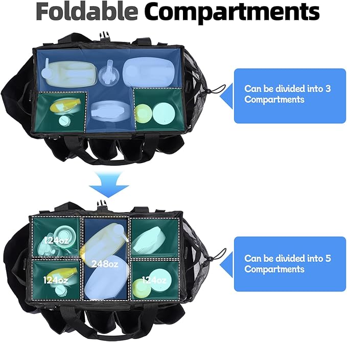 2 Large Cleaning Supplies Bags for Housekeepers for Kitchen, Black