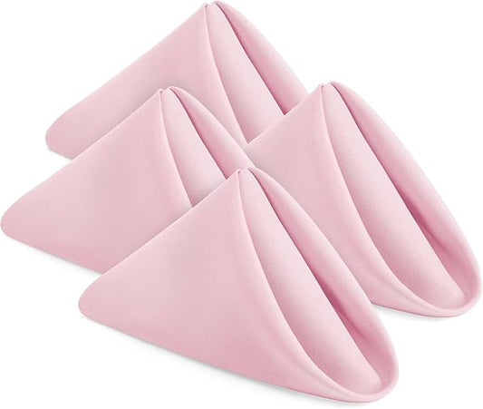 Utopia Home [24 Pack, Pink] Cloth Napkins 18x18 Inches, 100% Polyester Hemmed Edges, Washable and Reusable Ideal for Parties, Weddings and Dinners