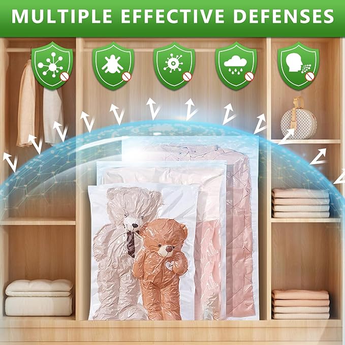 ZXA Vacuum Storage Bags with Electric Air Pump, 5 Pack Large 32''x 24'' Vacuum Seal Bags for Clothing, Space Saver Vacuum Storage Bags for Blanket, Duvets, Pillows, Comforters - White