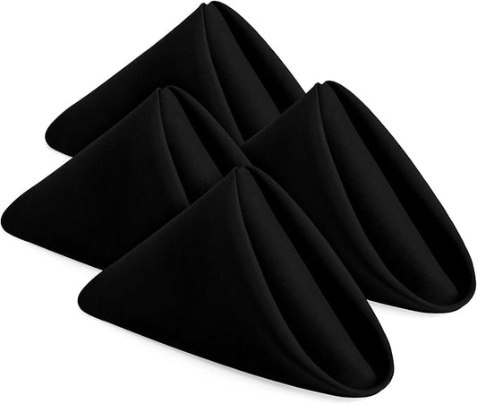 Utopia Home [60 Pack, Black] Cloth Napkins 17x17 Inches, 100% Polyester Hemmed Edges, Washable and Reusable Ideal for Parties, Weddings and Dinners