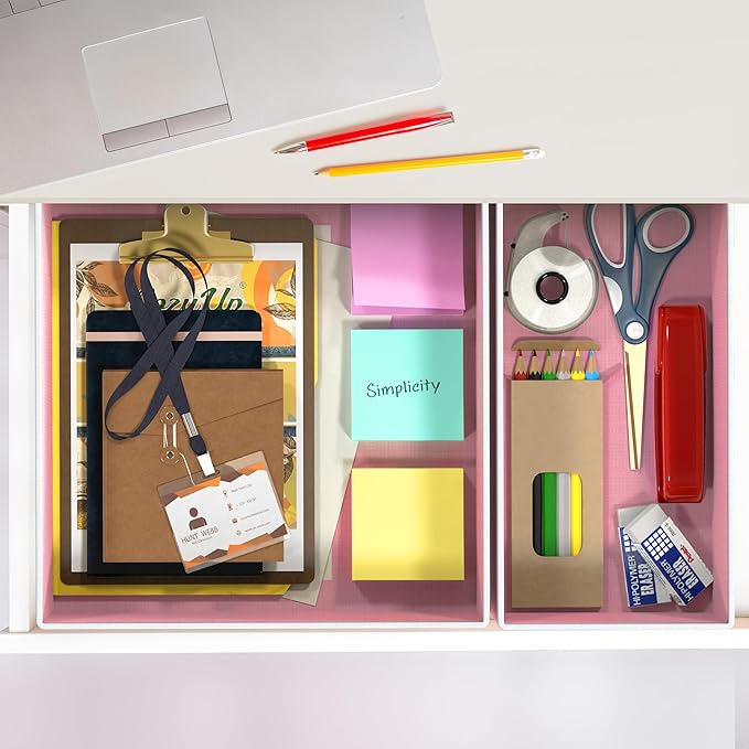 Simple Houseware Underwear Drawer Organizer for Lingerie/Undergarment/Bra/Panty/Sock/Onesie, Set of 6, Pink