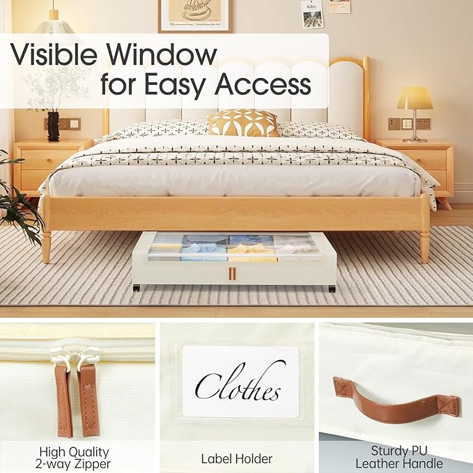 Yecaye Under Bed Storage with Wheels 2Pack, 70L Larger Capacity Under Bed Storage Containers, Underbed Shoe Storage Organizer, Rolling Under Bed Metal Drawers for Clothes, Blankets(35.5 x 17 x 6.7in)