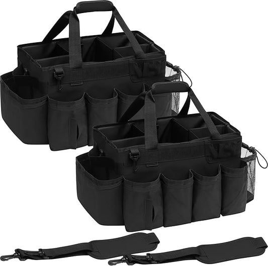 2 Large Cleaning Supplies Bags for Housekeepers for Kitchen, Black