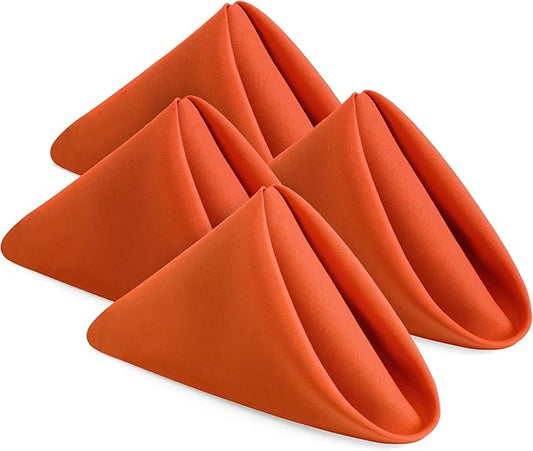 Utopia Home [24 Pack, Orange] Cloth Napkins 20x20 Inches, 100% Polyester Hemmed Edges, Washable and Reusable Ideal for Halloween, Thanksgiving, Parties, Weddings and Dinners