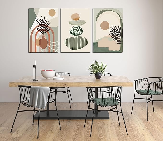 ZHAOSHOP Bohemian Wall-Decor - Modern Minimalist Wall Art - 3 Piece Wall Art for Living Room Ready to Hang Size 24" x 36"