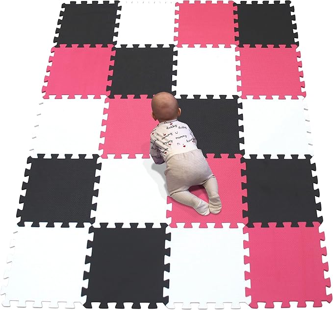 YIMINYUER® 20 Tiles (30cm×30cm×1cm Each Tile) Baby Soft Puzzle Play Mats, Kids Thick EVA Foam Floor, Toddlers & Children's Soft Interlocking Mat R01R04R09G301020