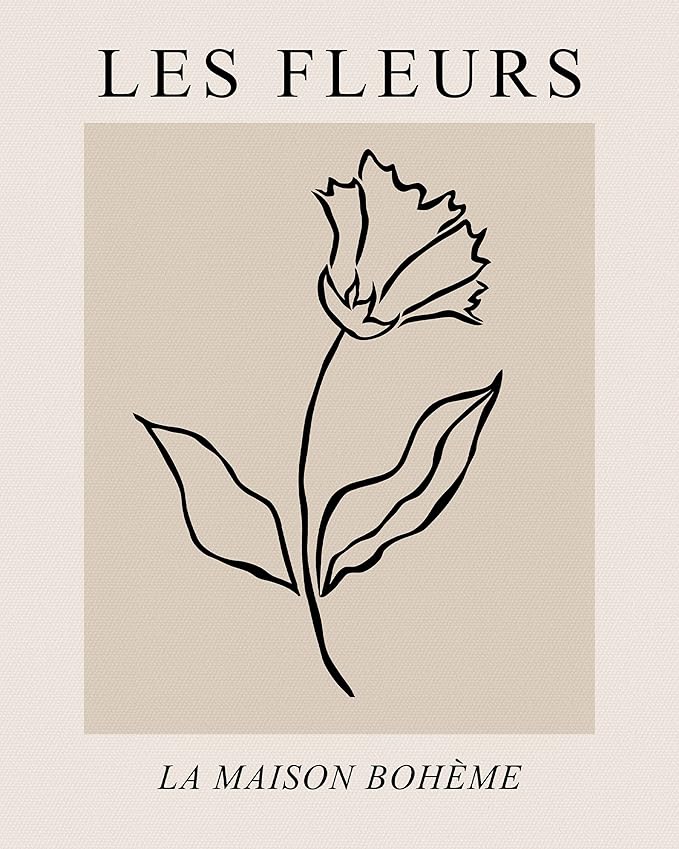 12x16in Unframed Neutral Botanical Wall Art Set of 3,Vintage Floral Exhibition Poster,Boho Wall Décor,Real Quality Canvas Paintings Decoration in Bathroom,Living Room,Bedroom