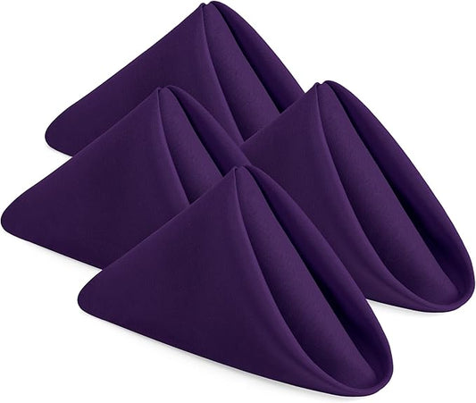 Utopia Home [24 Pack, Purple] Cloth Napkins 17x17 Inches, 100% Polyester Hemmed Edges, Washable and Reusable Ideal for Parties, Weddings and Dinners