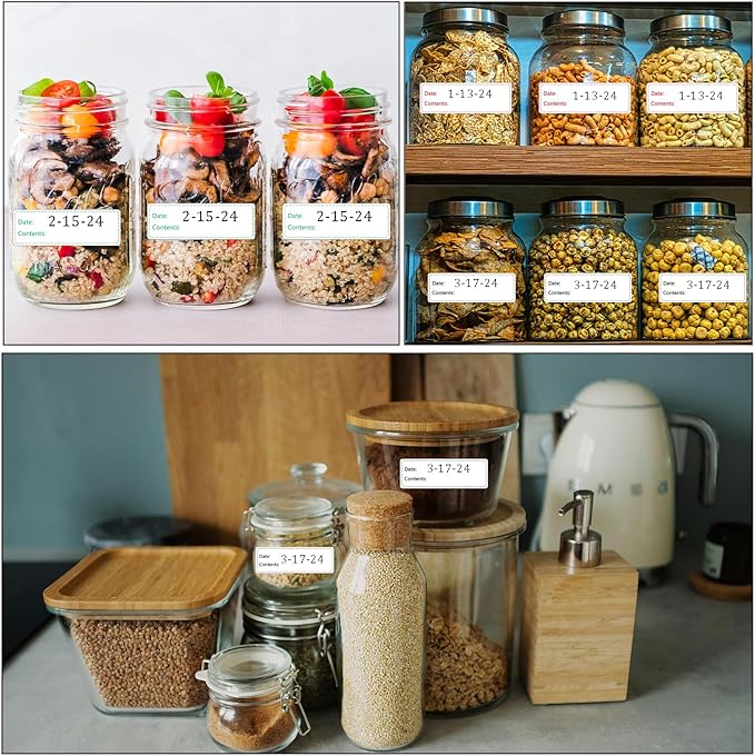 1000pcs Freezer Labels,1x3 inch for Food containers,Food Labels Quick and Easy to Remove- Easy to Write on(Black)