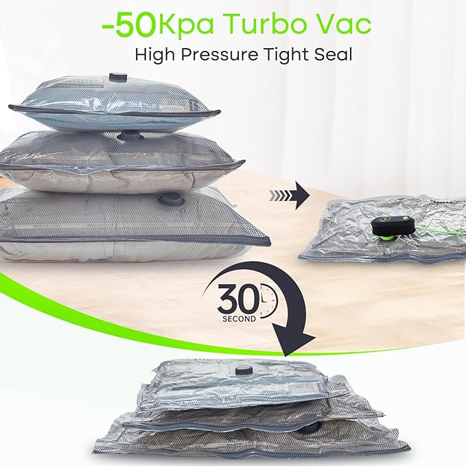 18 Pack Vacuum Bags for Travel with USB Pump, Compression Travel Vacuum Bags for Luggage and Suitcase, Carry-on Size Space Saver Bags for Clothes and Clothing