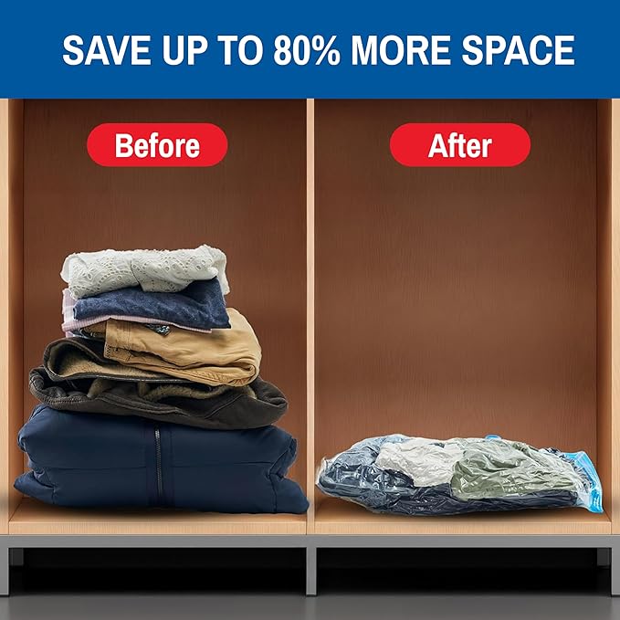 10 Pack Variety Vacuum Storage Bags for Comforters, Blankets & Clothes – Vacuum Sealed Compression Bags with Electric Pump – Space Saver Storage Bags for Bedding, Travel & Organization (4M, 3L, 3XL)