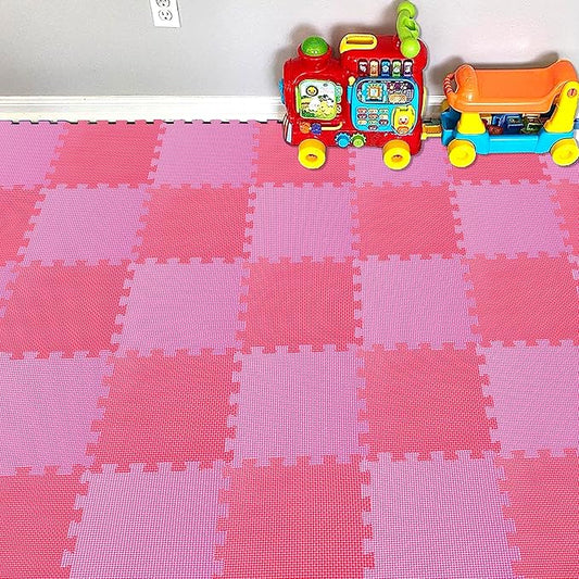 YIMINYUER® 25 Tiles (30cm×30cm×1cm Each Tile) Baby Soft Puzzle Play Mats, Kids Thick EVA Foam Floor, Toddlers & Children's Soft Interlocking Mat R03R09G301025