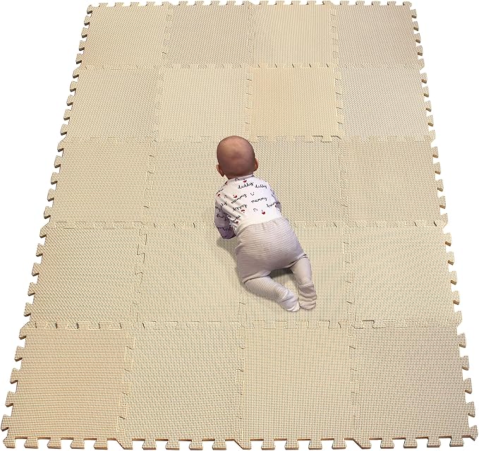 YIMINYUER Baby Playmat, 20 Pcs Soft EVA Foam Jigsaw Puzzle Exercise Yoga Mat, Non-Toxic Portable Playroom Flooring for Crawling, Floor Protection, Unisex, R10-G301020